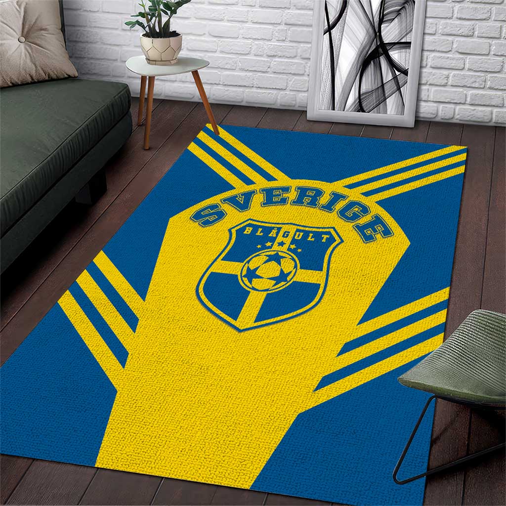 Football 2026 Sweden Area Rug Sverige Blagult Sporty Style