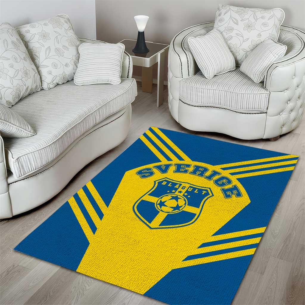 Football 2026 Sweden Area Rug Sverige Blagult Sporty Style