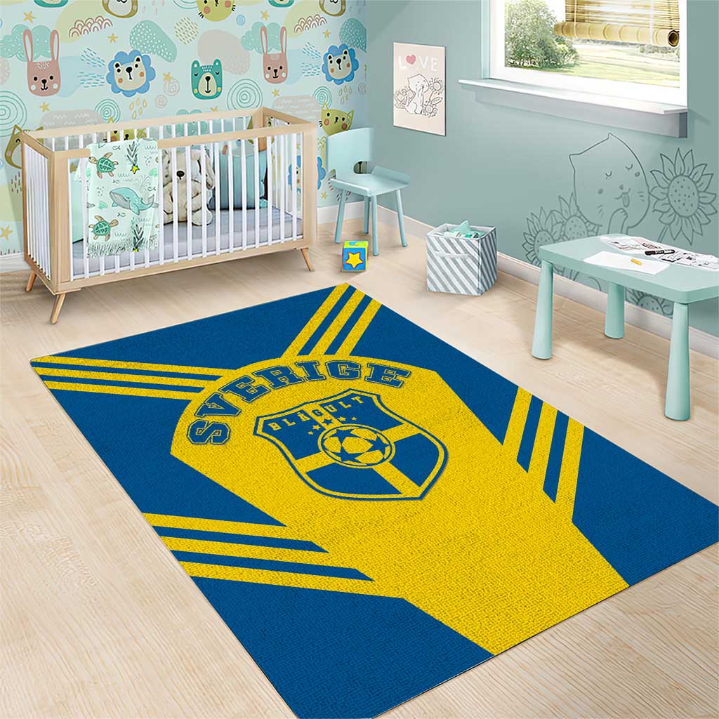 Football 2026 Sweden Area Rug Sverige Blagult Sporty Style