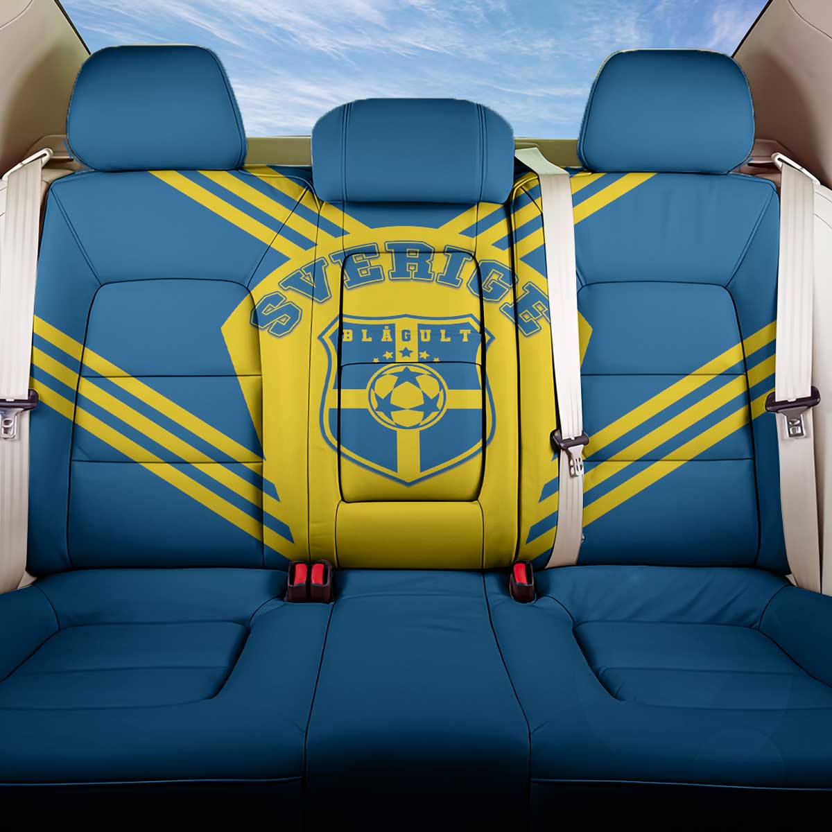 Football 2026 Sweden Back Car Seat Cover Sverige Blagult Sporty Style