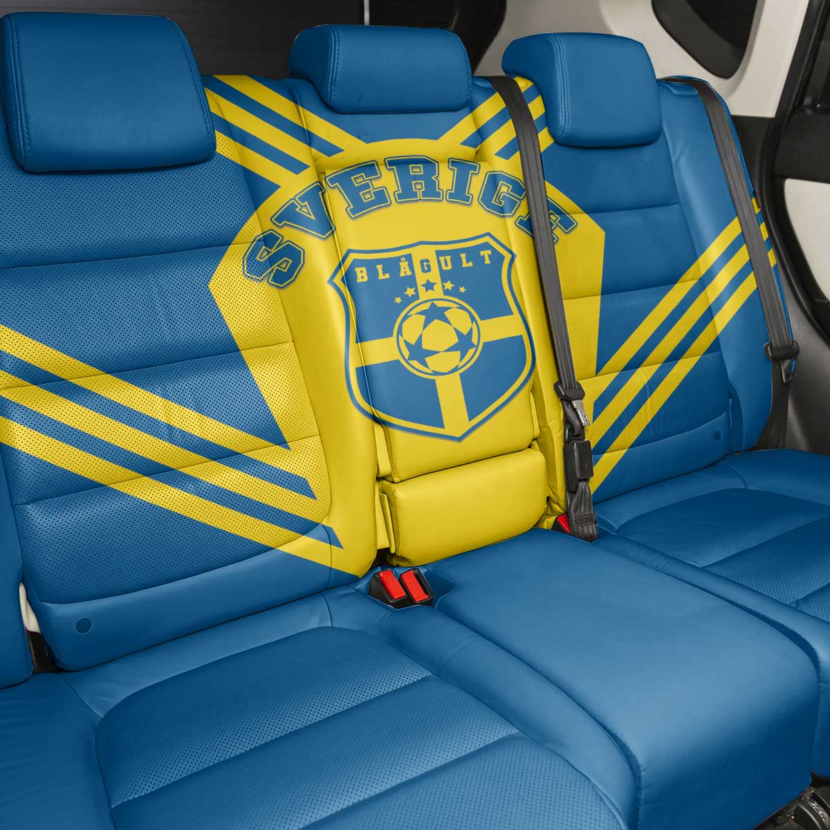 Football 2026 Sweden Back Car Seat Cover Sverige Blagult Sporty Style