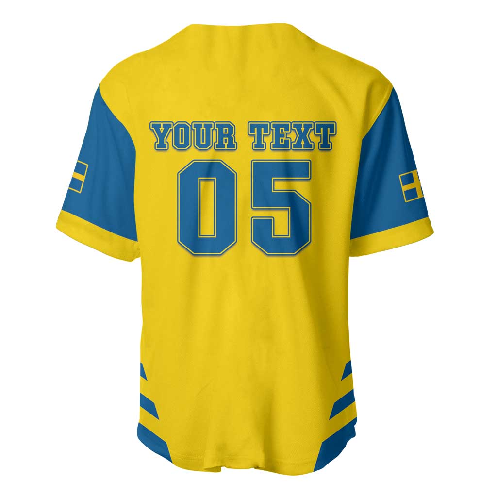 Custom Football 2026 Sweden Baseball Jersey Sverige Blagult Sporty Style