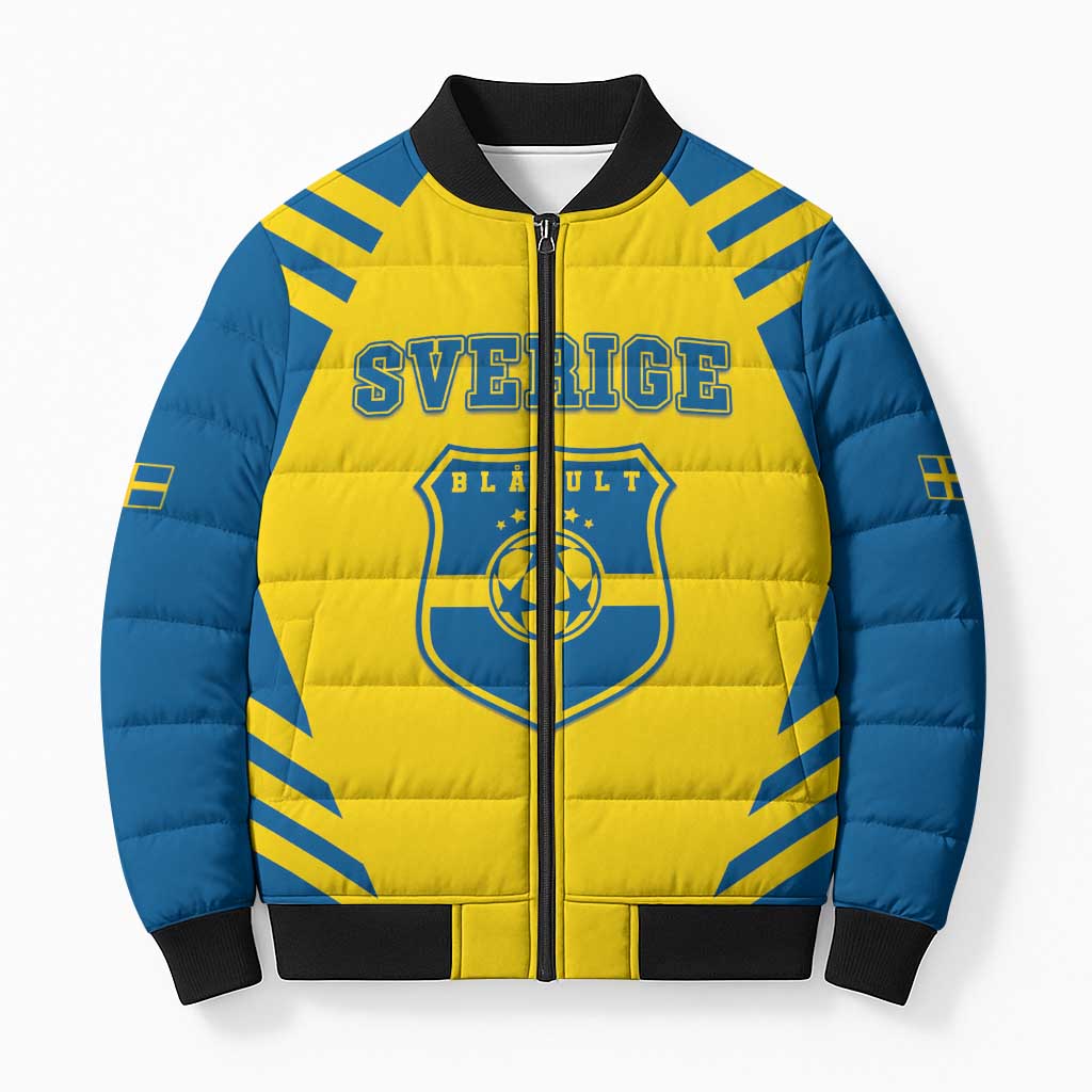 Custom Football 2026 Sweden Bomber Puffer Jacket Sverige Blagult Sporty Style