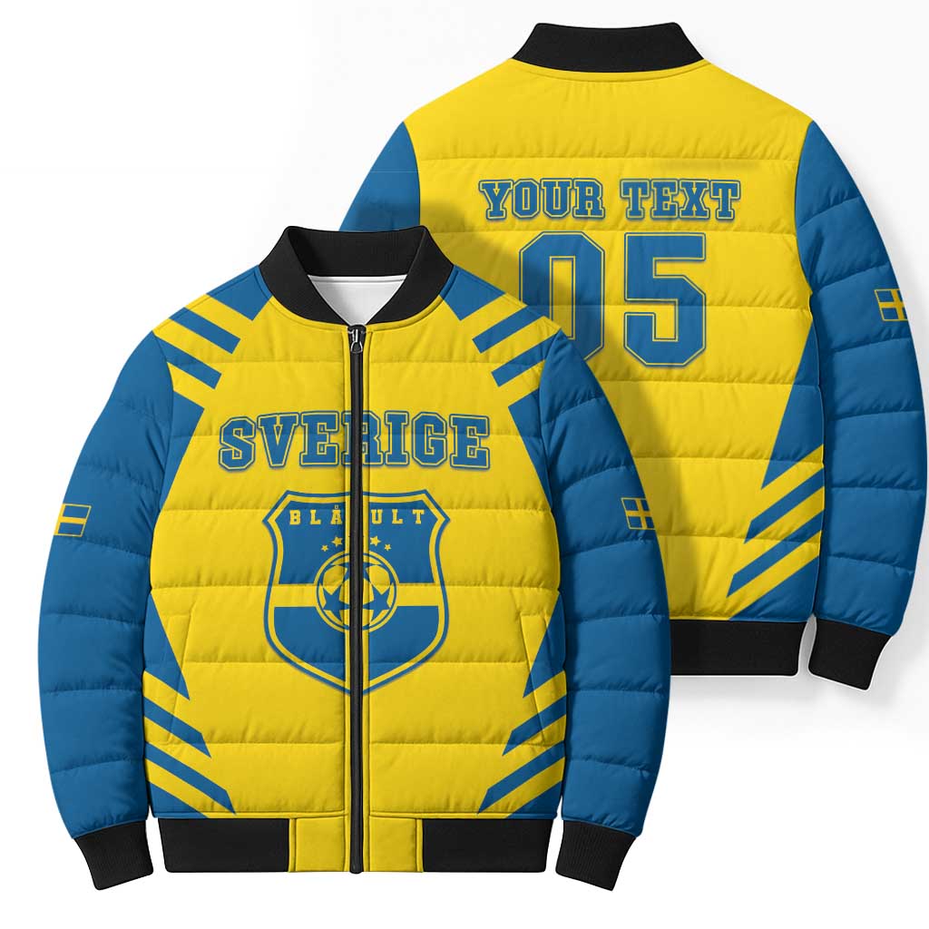 Custom Football 2026 Sweden Bomber Puffer Jacket Sverige Blagult Sporty Style