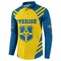 Custom Football 2026 Sweden Button Sweatshirt Sverige Blagult Sporty Style