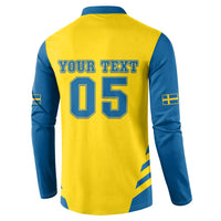 Custom Football 2026 Sweden Button Sweatshirt Sverige Blagult Sporty Style