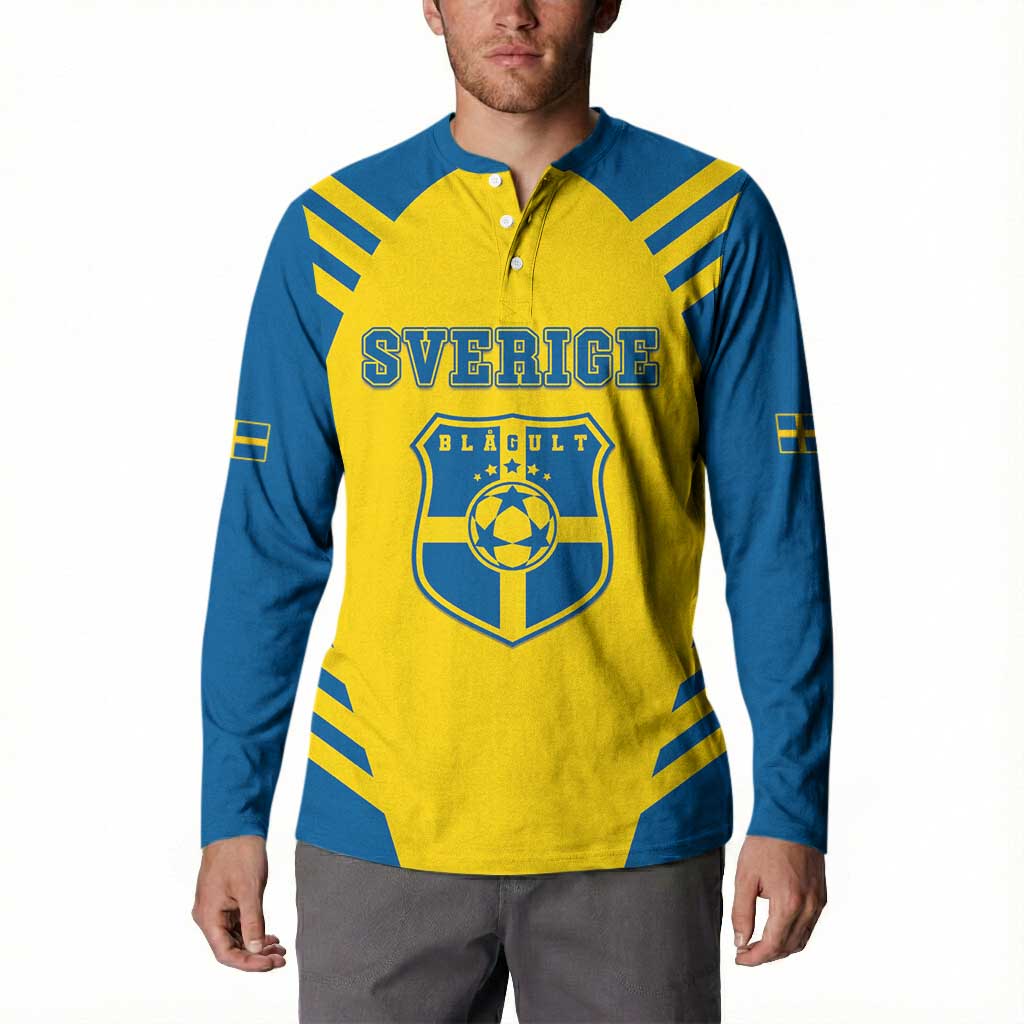Custom Football 2026 Sweden Button Sweatshirt Sverige Blagult Sporty Style