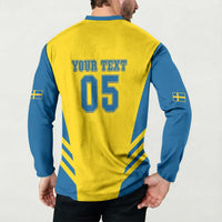 Custom Football 2026 Sweden Button Sweatshirt Sverige Blagult Sporty Style