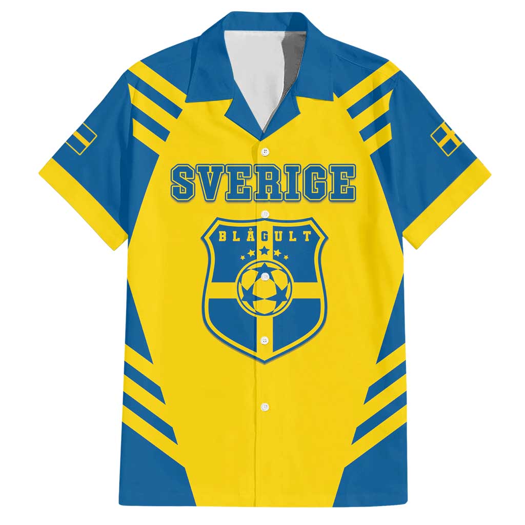 Custom Football 2026 Sweden Hawaiian Shirt Sverige Blagult Sporty Style