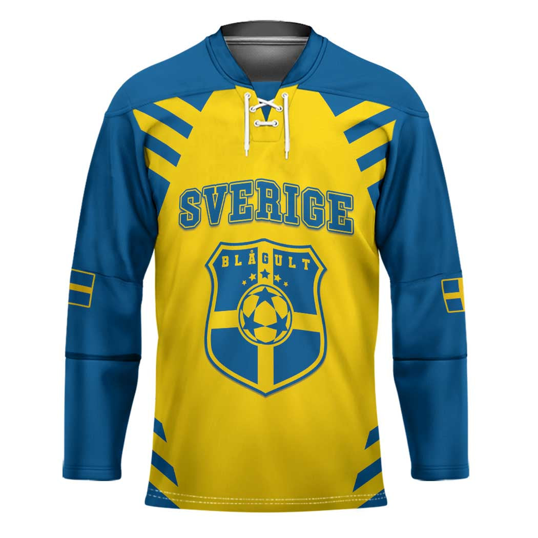 Custom Football 2026 Sweden Hockey Jersey Sverige Blagult Sporty Style