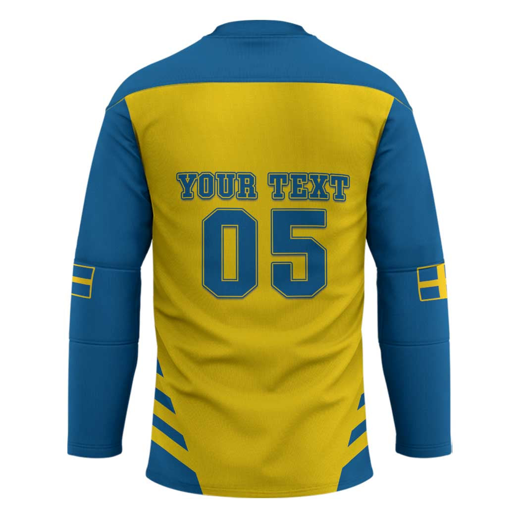 Custom Football 2026 Sweden Hockey Jersey Sverige Blagult Sporty Style