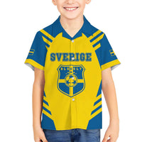 Custom Football 2026 Sweden Kid Hawaiian Shirt Sverige Blagult Sporty Style