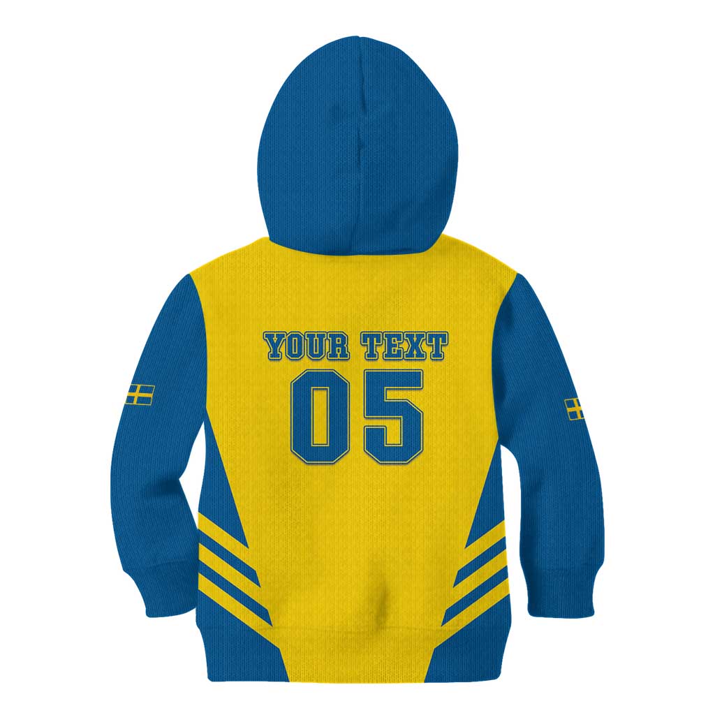 Custom Football 2026 Sweden Kid Hoodie Sverige Blagult Sporty Style