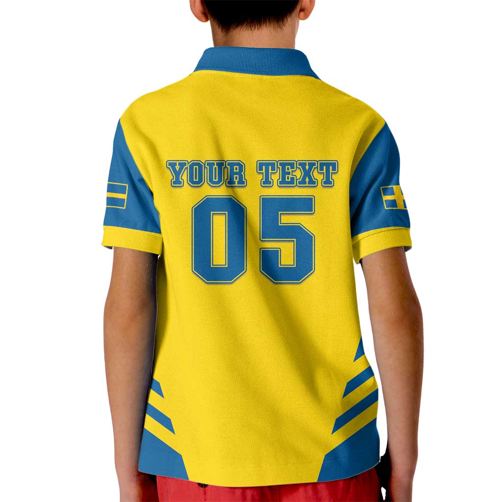 Custom Football 2026 Sweden Kid Polo Shirt Sverige Blagult Sporty Style