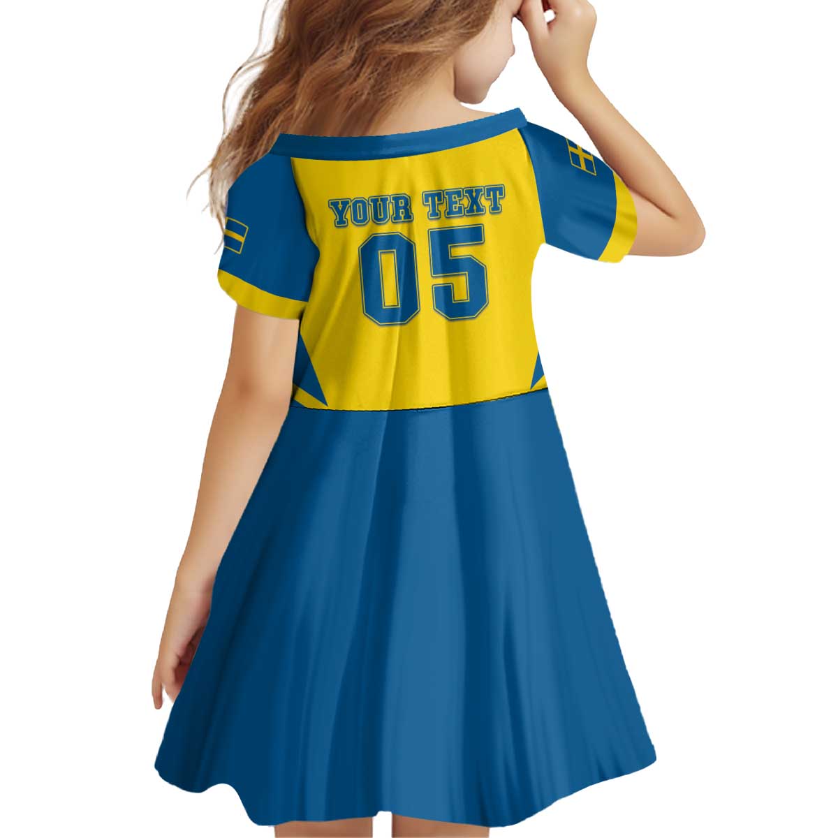 Custom Football 2026 Sweden Kid Short Sleeve Dress Sverige Blagult Sporty Style