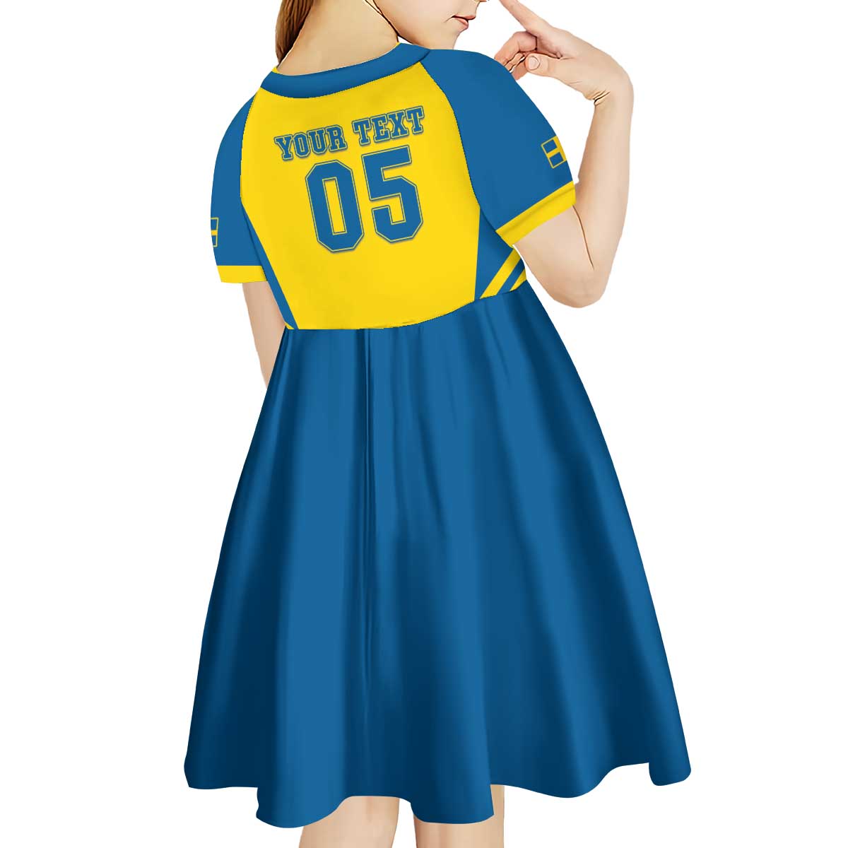 Custom Football 2026 Sweden Kid Short Sleeve Dress Sverige Blagult Sporty Style