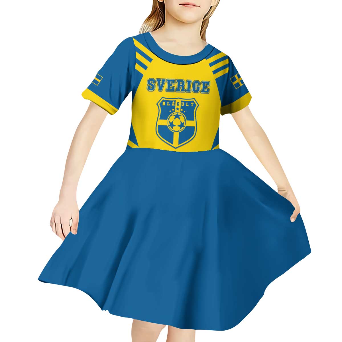 Custom Football 2026 Sweden Kid Short Sleeve Dress Sverige Blagult Sporty Style