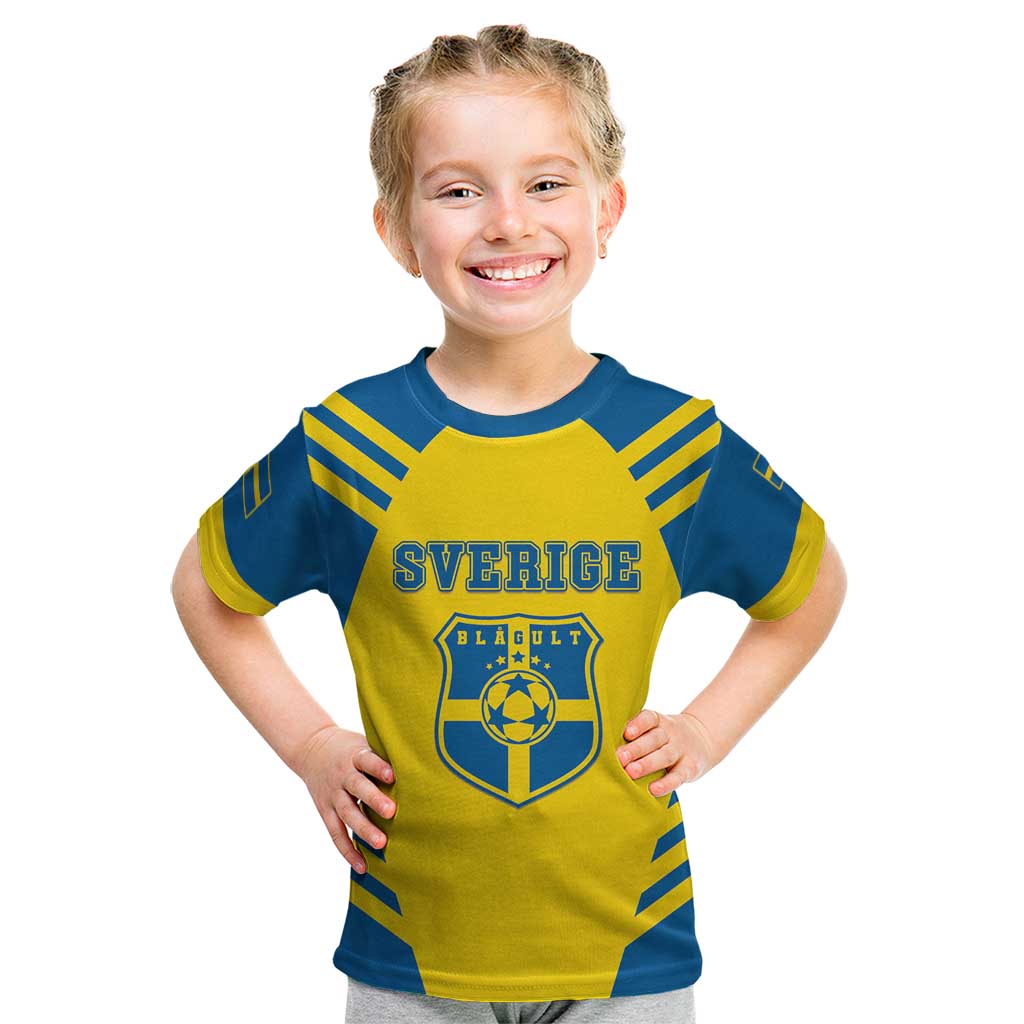 Custom Football 2026 Sweden Kid T Shirt Sverige Blagult Sporty Style
