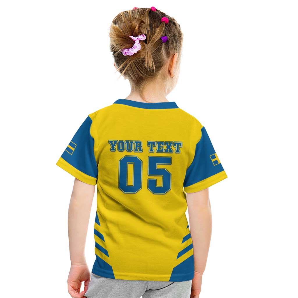 Custom Football 2026 Sweden Kid T Shirt Sverige Blagult Sporty Style