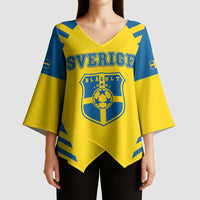 Custom Football 2026 Sweden Kimono Sleeve Blouse Sverige Blagult Sporty Style