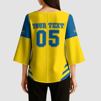 Custom Football 2026 Sweden Kimono Sleeve Blouse Sverige Blagult Sporty Style