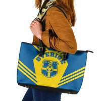 Football 2026 Sweden Leather Tote Bag Sverige Blagult Sporty Style