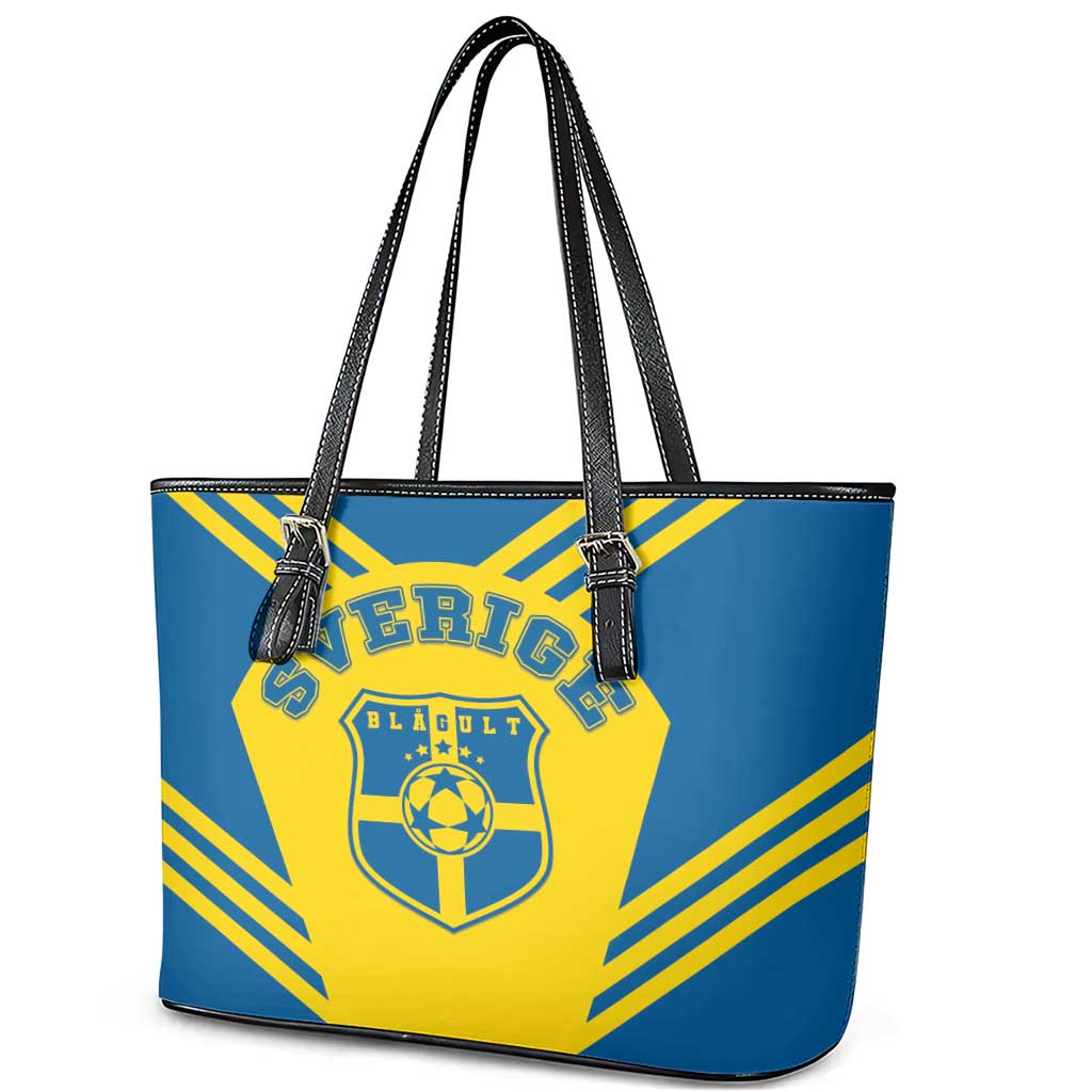 Football 2026 Sweden Leather Tote Bag Sverige Blagult Sporty Style