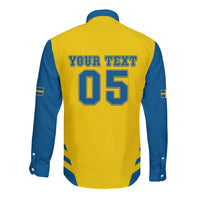 Custom Football 2026 Sweden Long Sleeve Button Shirt Sverige Blagult Sporty Style