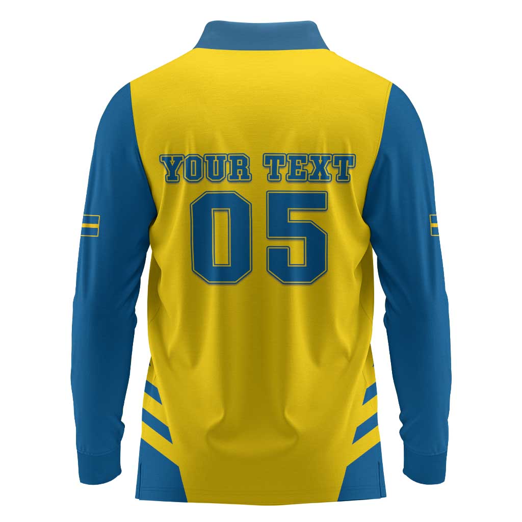Custom Football 2026 Sweden Long Sleeve Polo Shirt Sverige Blagult Sporty Style