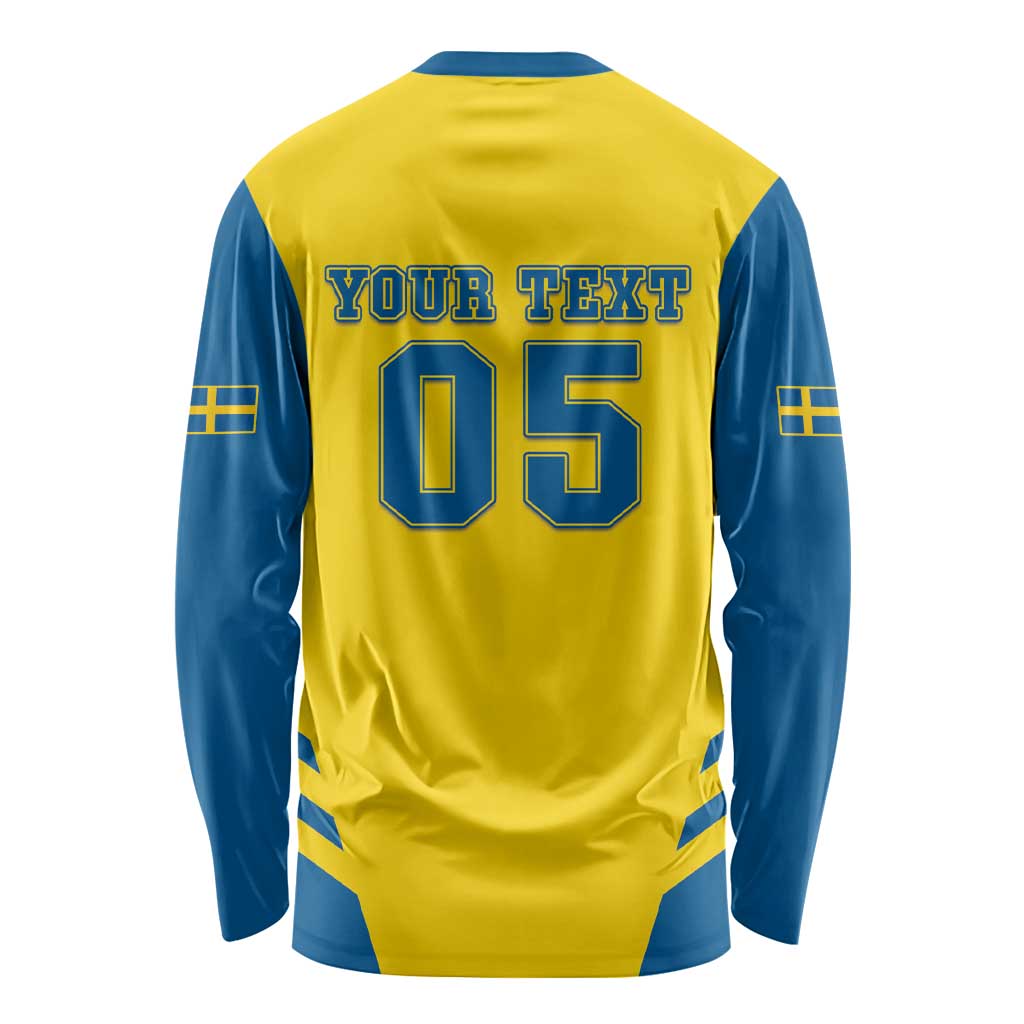 Custom Football 2026 Sweden Long Sleeve Shirt Sverige Blagult Sporty Style