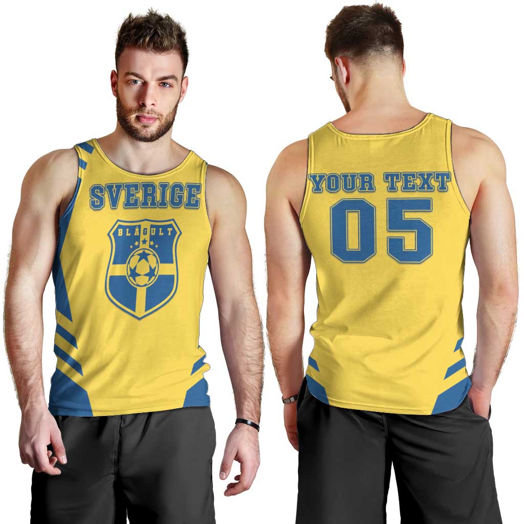 Custom Football 2026 Sweden Men Tank Top Sverige Blagult Sporty Style