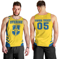 Custom Football 2026 Sweden Men Tank Top Sverige Blagult Sporty Style