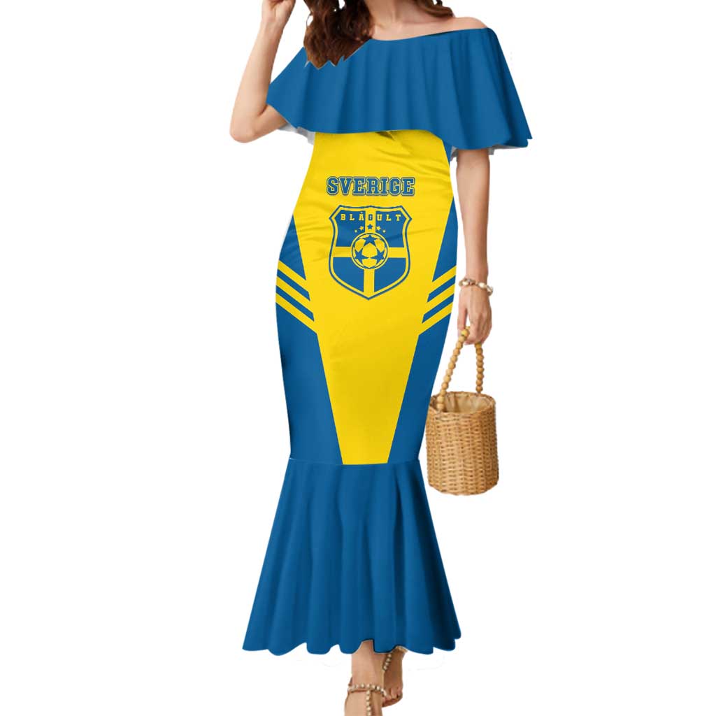 Custom Football 2026 Sweden Mermaid Dress Sverige Blagult Sporty Style