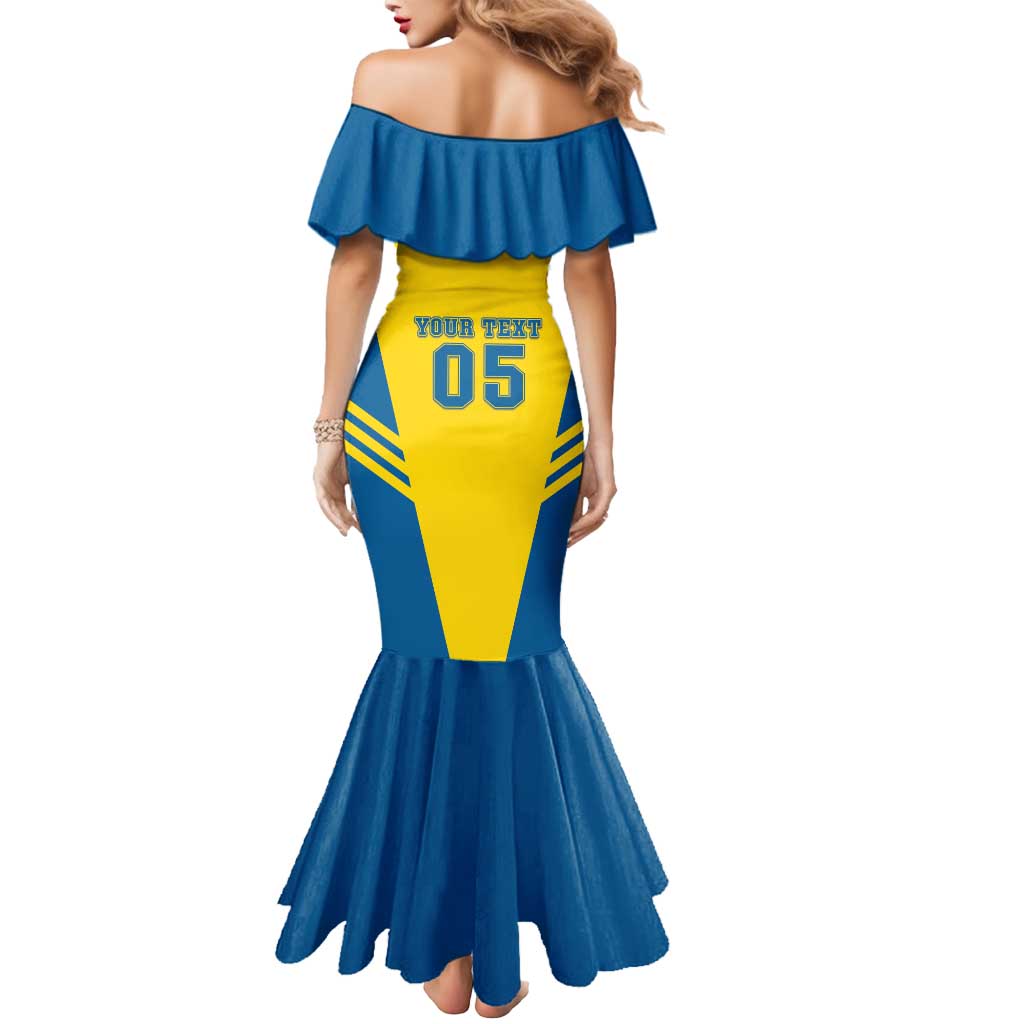 Custom Football 2026 Sweden Mermaid Dress Sverige Blagult Sporty Style