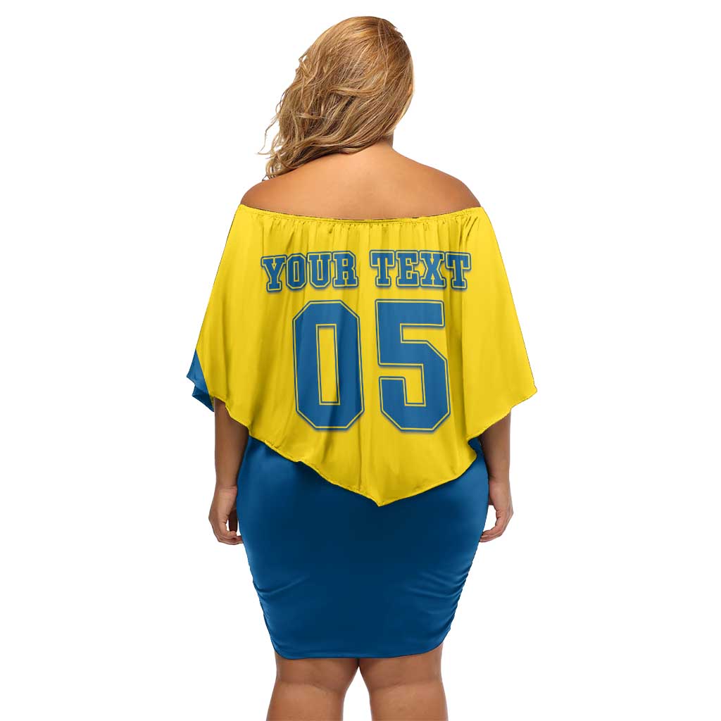 Custom Football 2026 Sweden Off Shoulder Short Dress Sverige Blagult Sporty Style