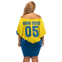 Custom Football 2026 Sweden Off Shoulder Short Dress Sverige Blagult Sporty Style