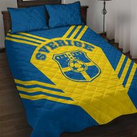 Football 2026 Sweden Quilt Bed Set Sverige Blagult Sporty Style