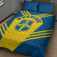 Football 2026 Sweden Quilt Bed Set Sverige Blagult Sporty Style