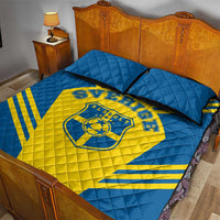 Football 2026 Sweden Quilt Bed Set Sverige Blagult Sporty Style