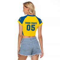 Custom Football 2026 Sweden Raglan Cropped T Shirt Sverige Blagult Sporty Style