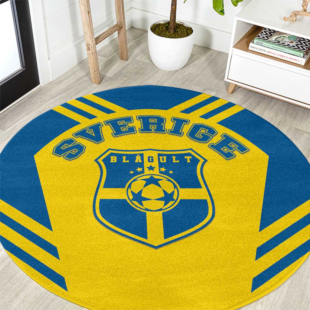 Football 2026 Sweden Round Carpet Sverige Blagult Sporty Style