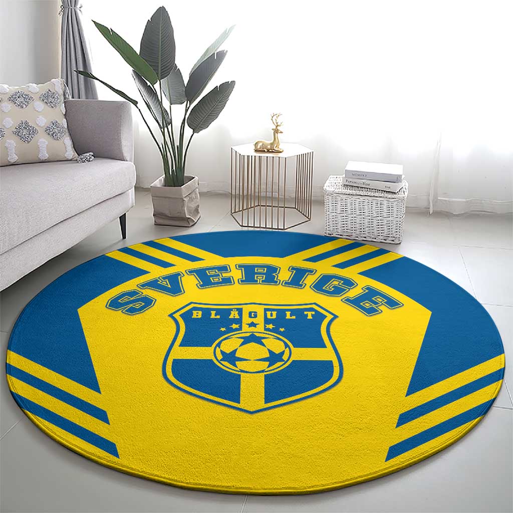 Football 2026 Sweden Round Carpet Sverige Blagult Sporty Style