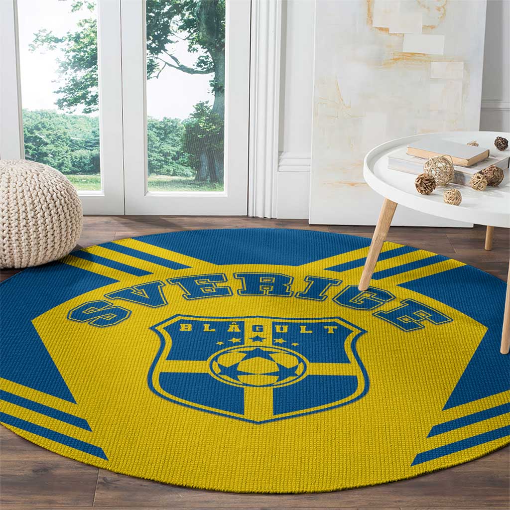 Football 2026 Sweden Round Carpet Sverige Blagult Sporty Style