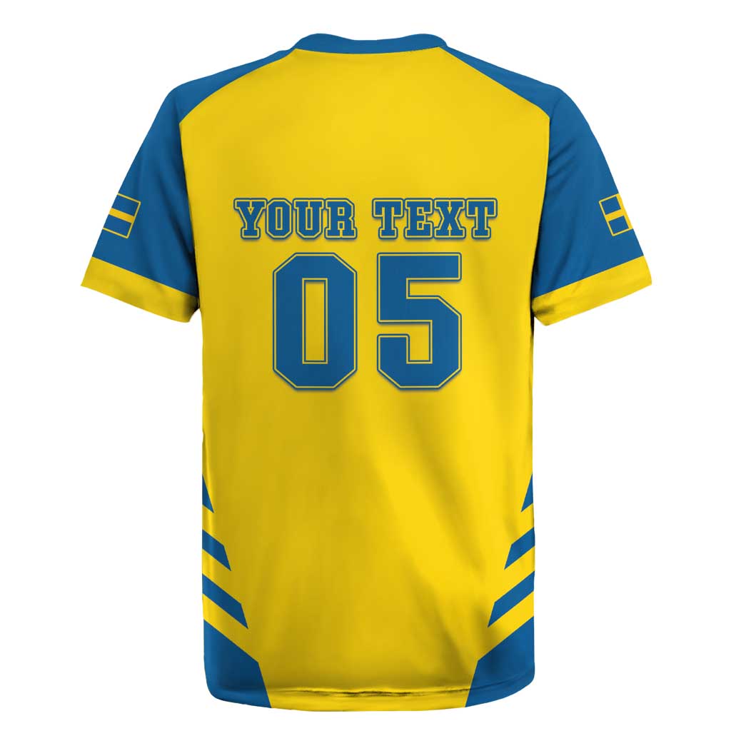 Custom Football 2026 Sweden Rugby Jersey Sverige Blagult Sporty Style