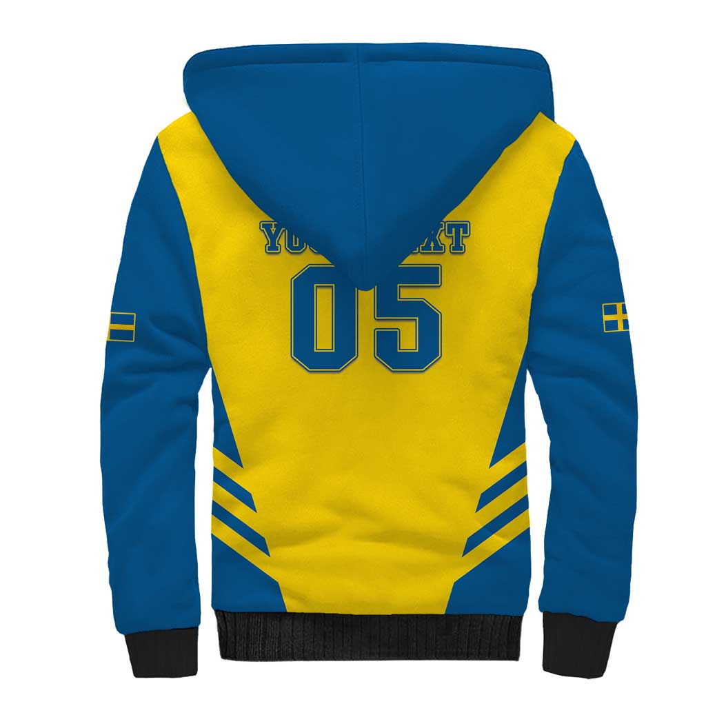 Custom Football 2026 Sweden Sherpa Hoodie Sverige Blagult Sporty Style