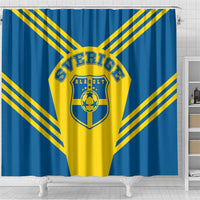 Football 2026 Sweden Shower Curtain Sverige Blagult Sporty Style