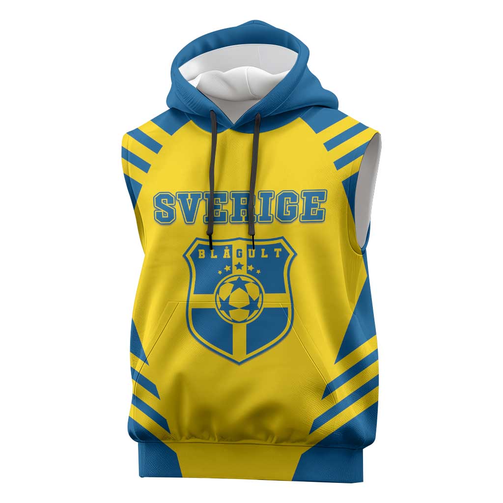 Custom Football 2026 Sweden Sleeveless Hoodie Sverige Blagult Sporty Style