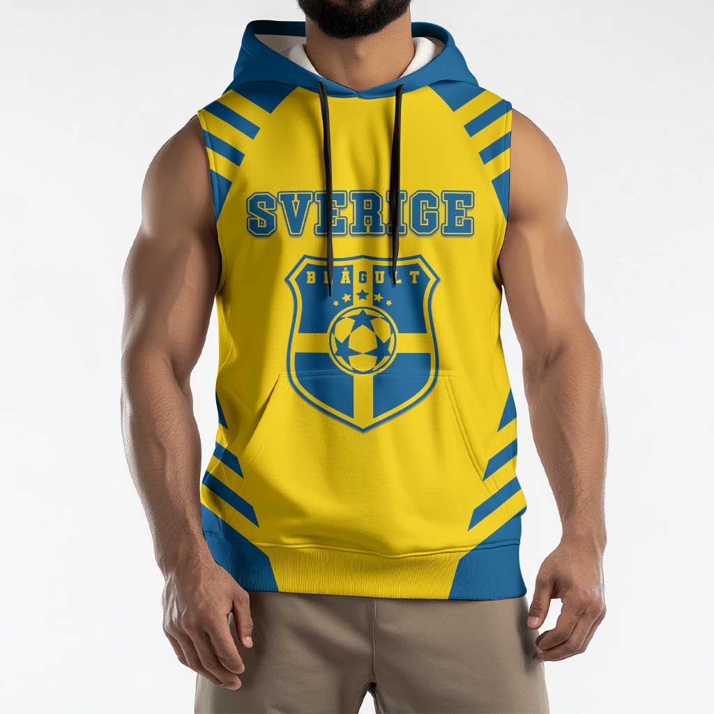Custom Football 2026 Sweden Sleeveless Hoodie Sverige Blagult Sporty Style