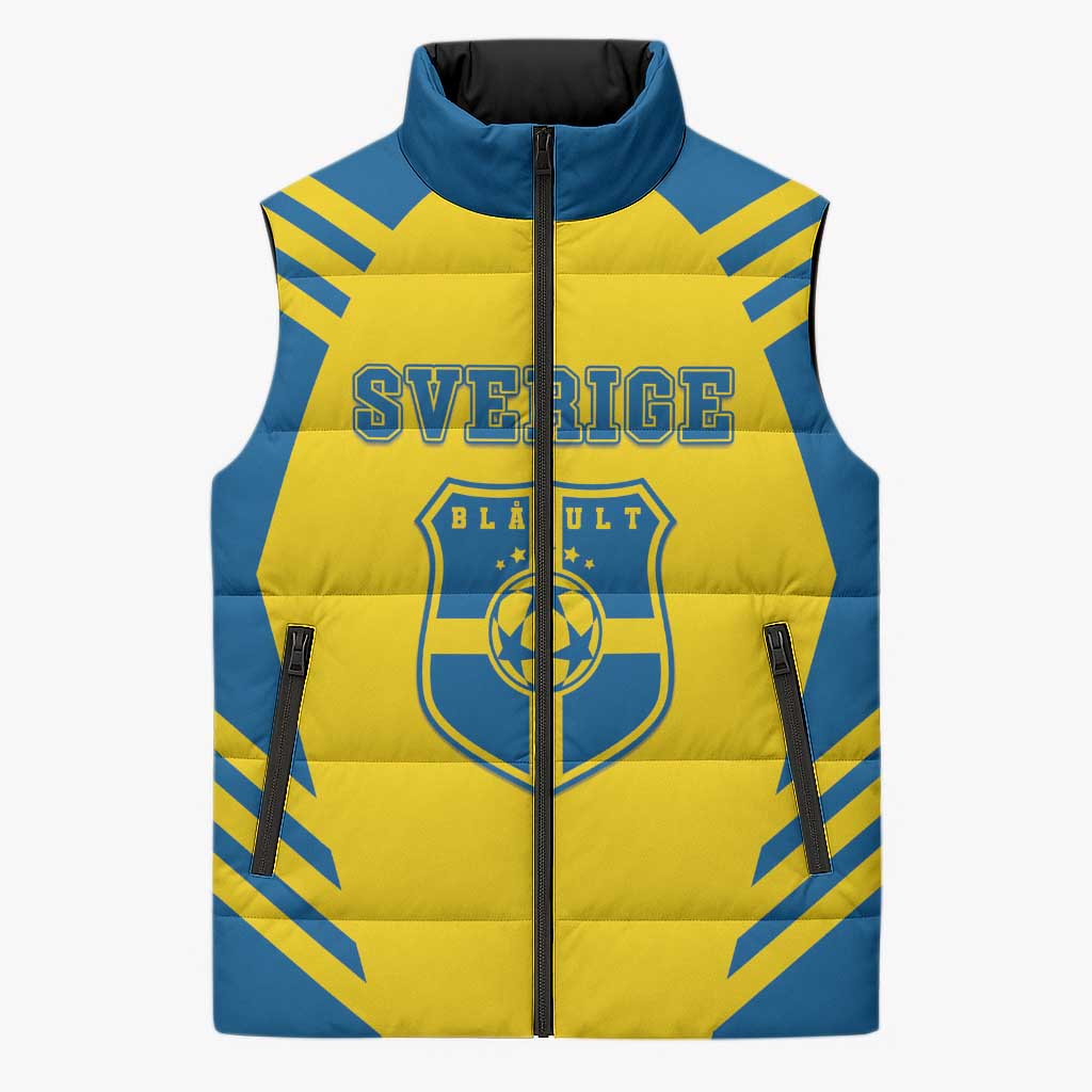Custom Football 2026 Sweden Sleeveless Puffer Jacket Sverige Blagult Sporty Style