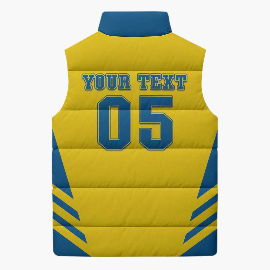 Custom Football 2026 Sweden Sleeveless Puffer Jacket Sverige Blagult Sporty Style